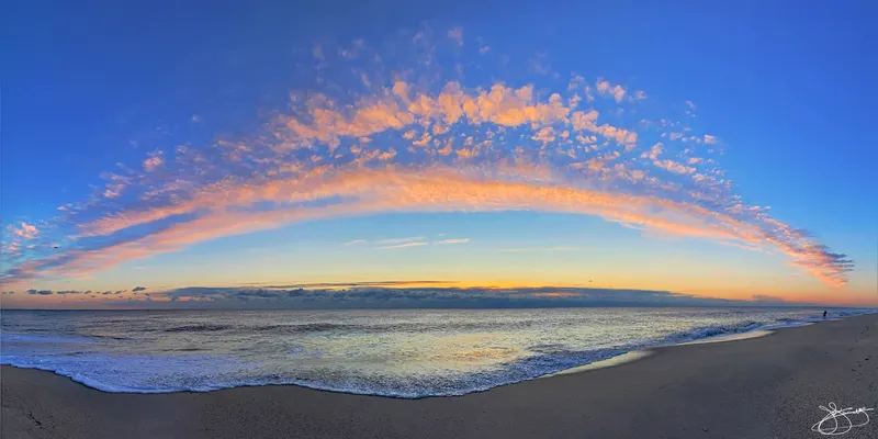 An Umbrella Shaped Cloud Over the Beach